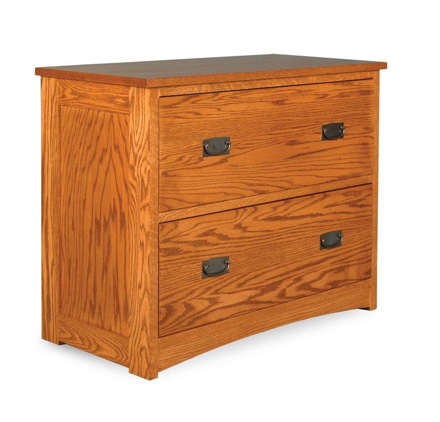 Prairie Mission Lateral File Cabinet Office Simply Amish Smooth Cherry