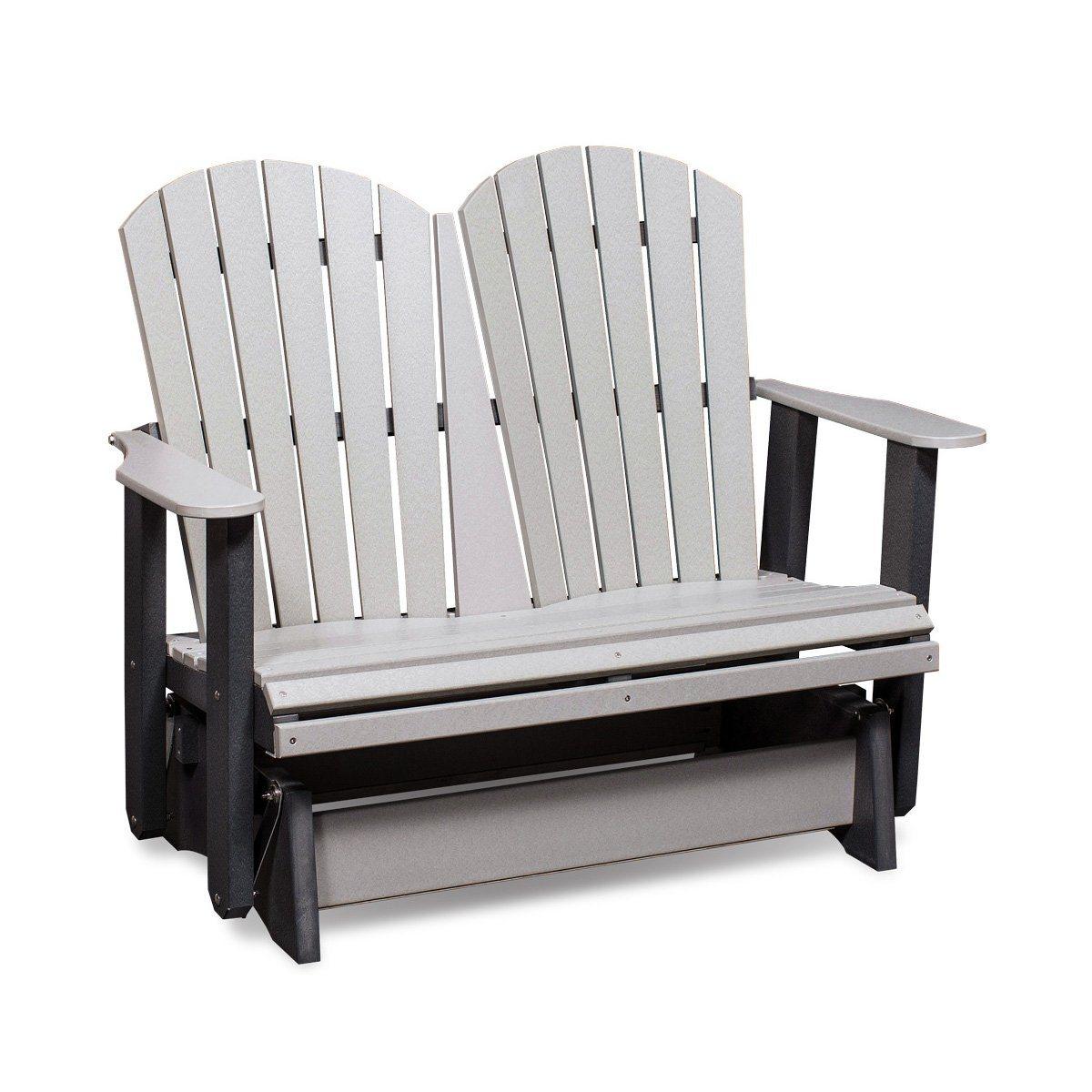 Recycled Poly Double Glider - Express Outdoor Furniture Simply Amish Grey and Black