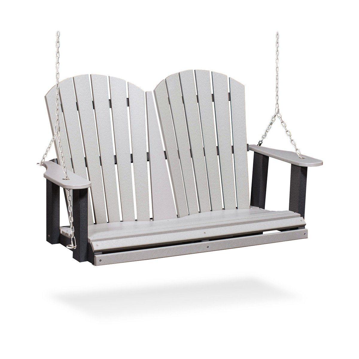 Recycled Poly Porch Swing - Express Outdoor Furniture Simply Amish Grey and Black