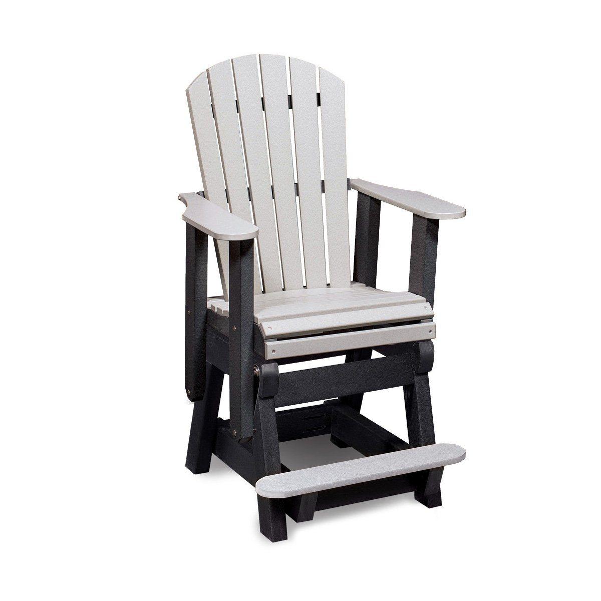 Recycled Poly Tall Glider - Express Outdoor Furniture Simply Amish Grey and Black