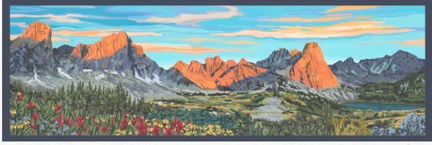 Cirque of Towers: Art Panoramic - Solid Pine Floating Frame: Black Posters, Prints, & Visual Artwork The Bungalow Craft