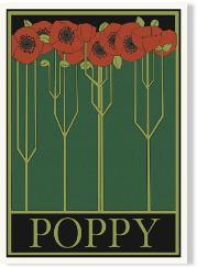 Stylized Craftsman Poppy Print Decor Wildflower Graphics