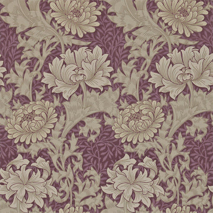 William Morris Chrysanthemum Wallpaper Decor Zoffany Wine 