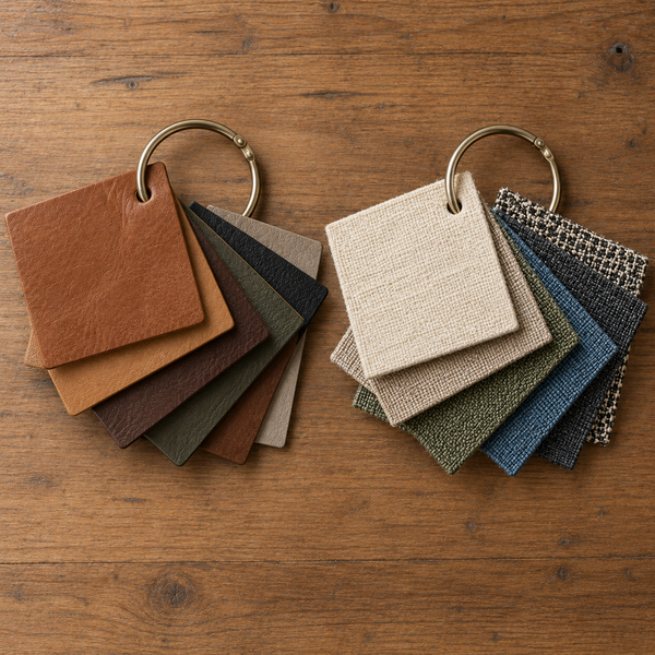 Fabric and Leather selection for Amish Furniture