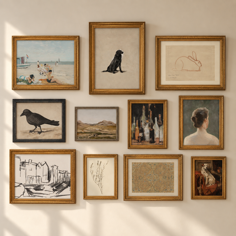 Framed Vintage-Style Canvas Art Prints