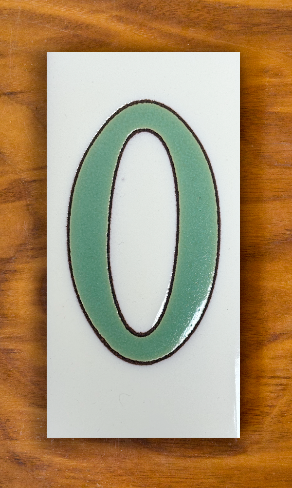 Plain Green on White 3x6 Address Number Tiles