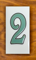 Plain Green on White 3x6 Address Number Tiles