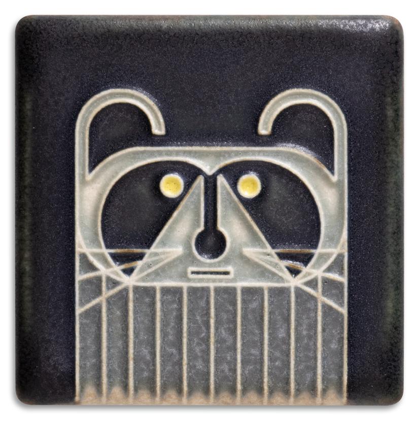 3x3 Charley Harper Mini Raccoon Tile
