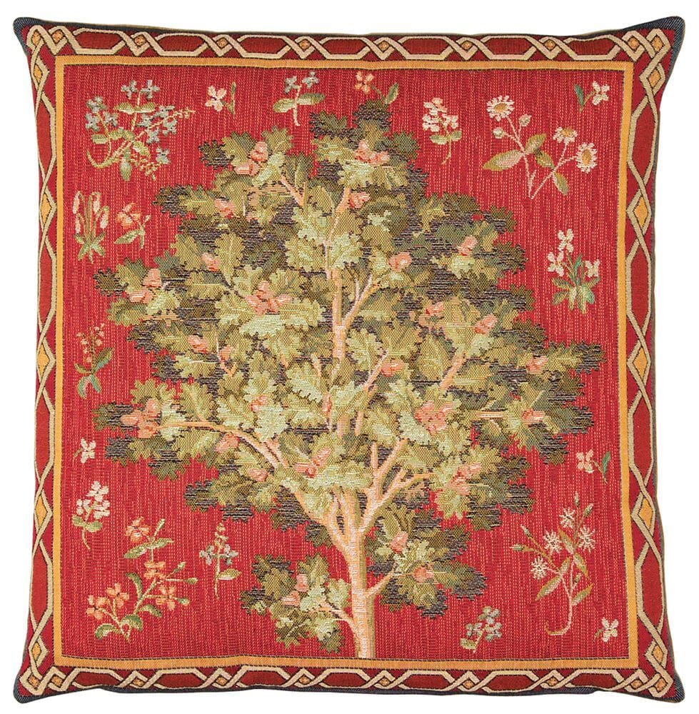 Red Oak Tree Tapestry Pillow- 18 inch square