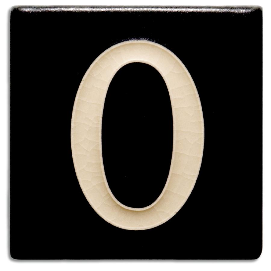 Black 4 inch Number Tile