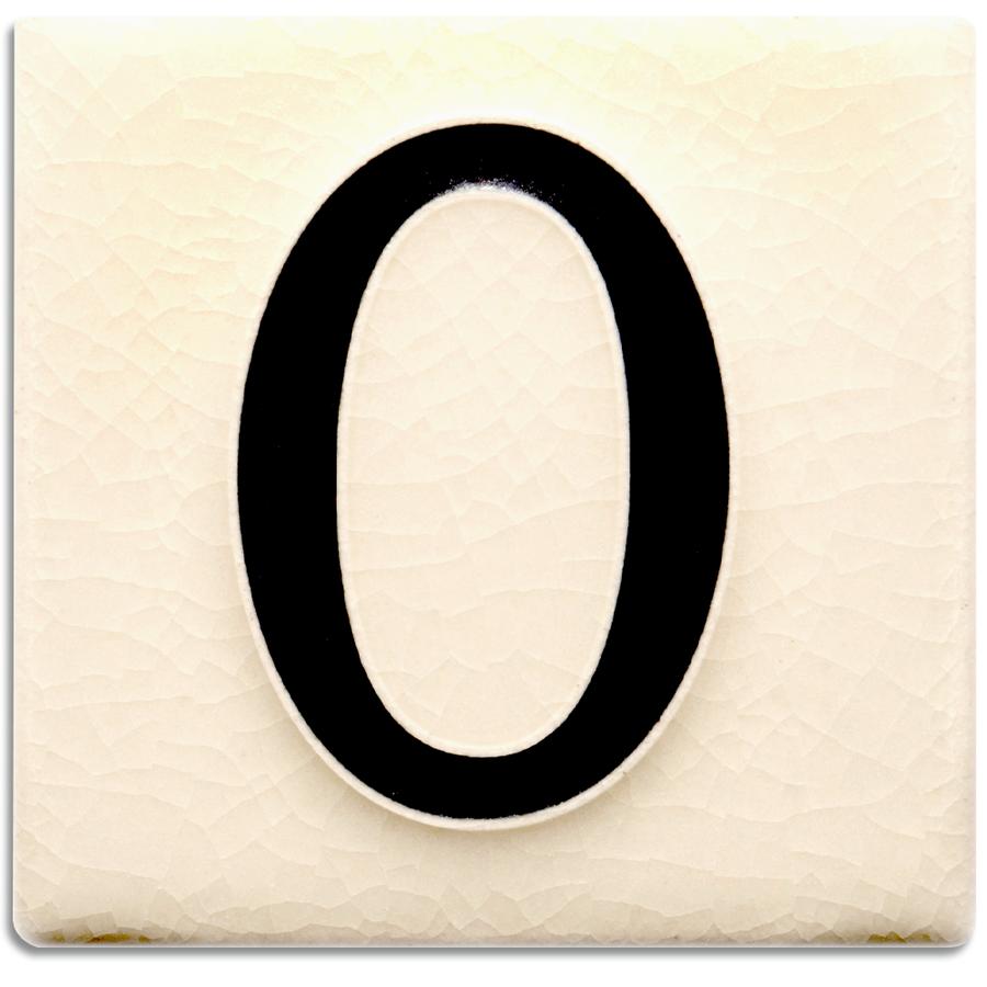 White 4 inch Number Tile
