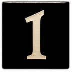 Black 4 inch Number Tile