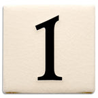 White 4 inch Number Tile