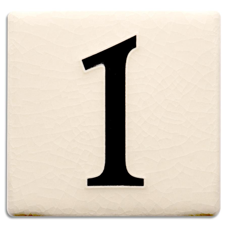 White 4 inch Number Tile