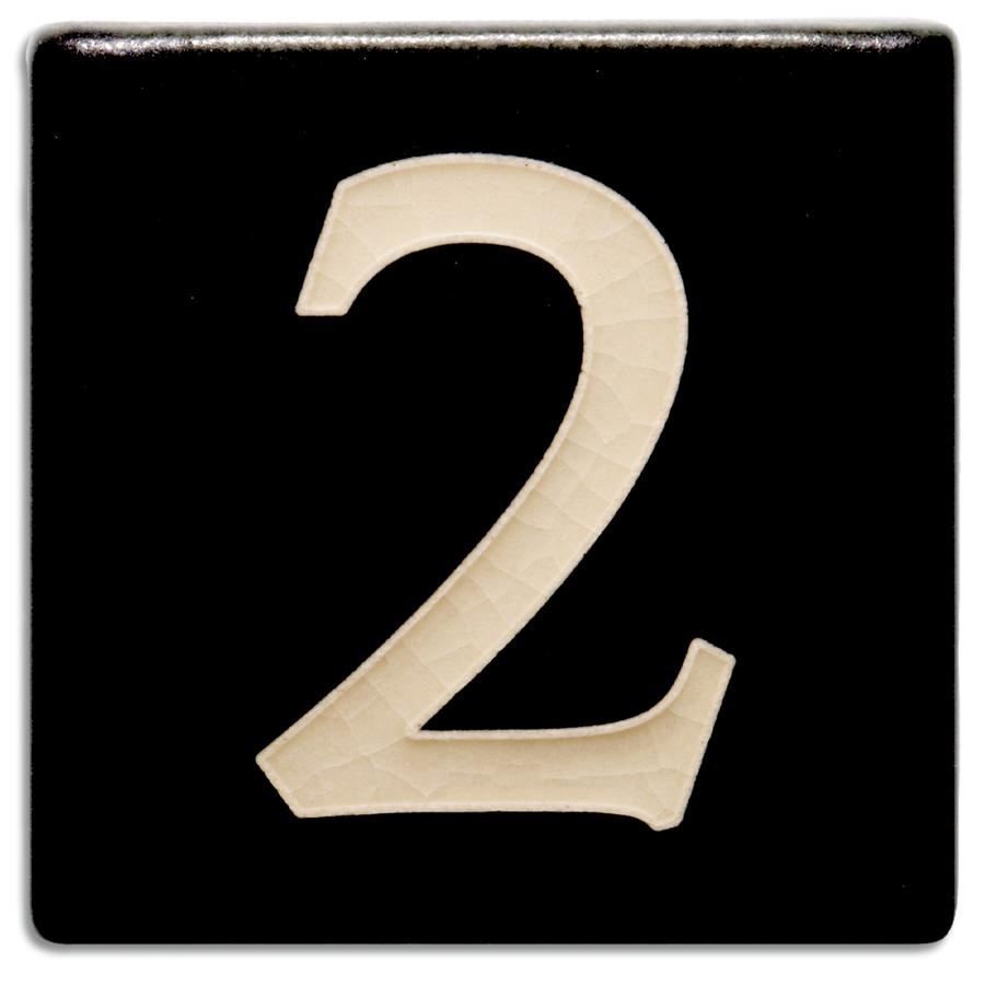 Black 4 inch Number Tile