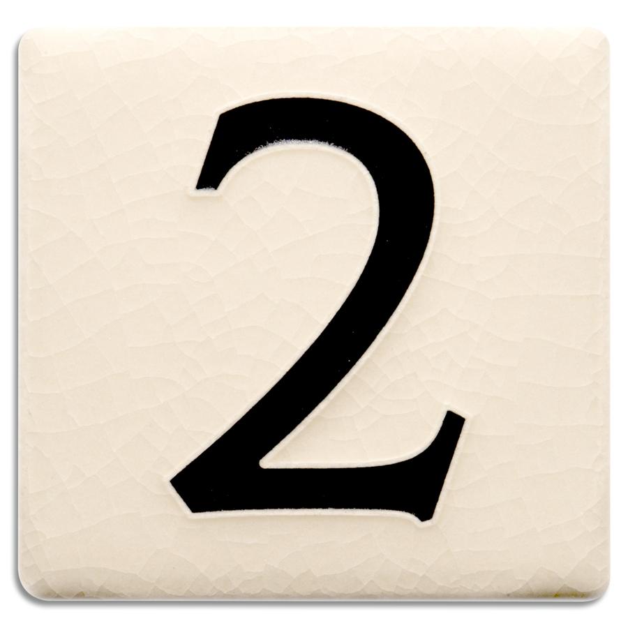White 4 inch Number Tile
