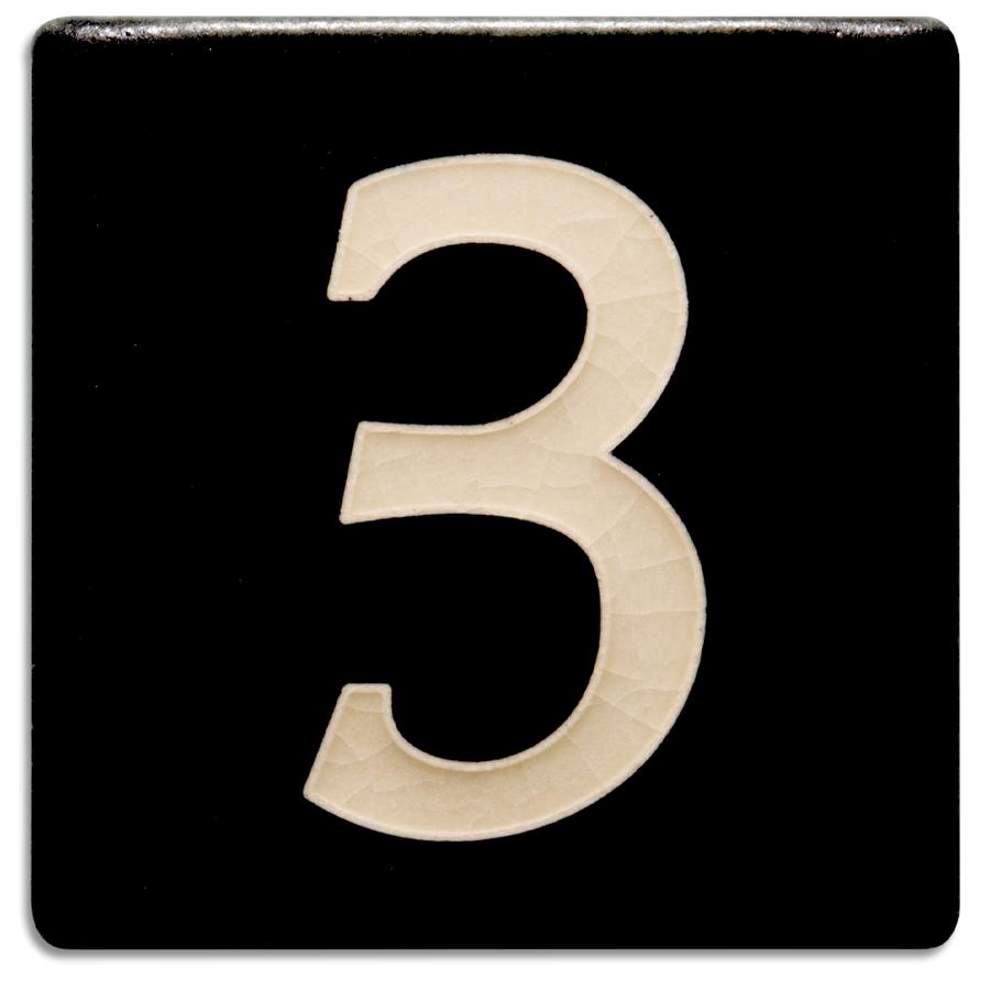 Black 4 inch Number Tile