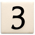 White 4 inch Number Tile