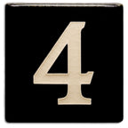 Black 4 inch Number Tile