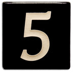 Black 4 inch Number Tile