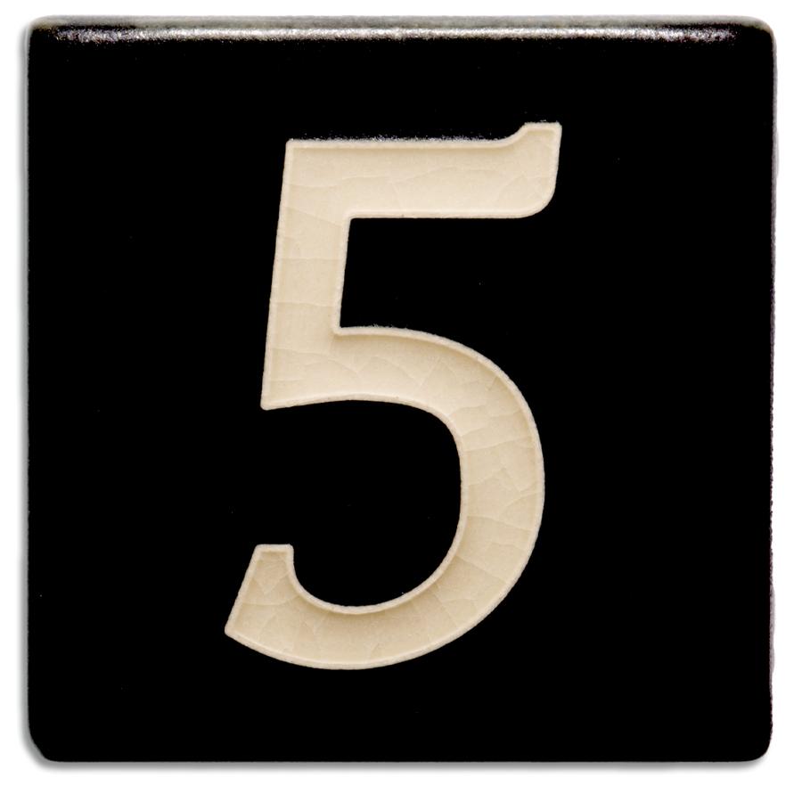 Black 4 inch Number Tile