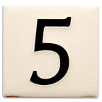 White 4 inch Number Tile