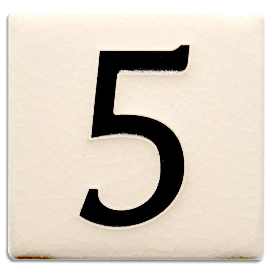 White 4 inch Number Tile