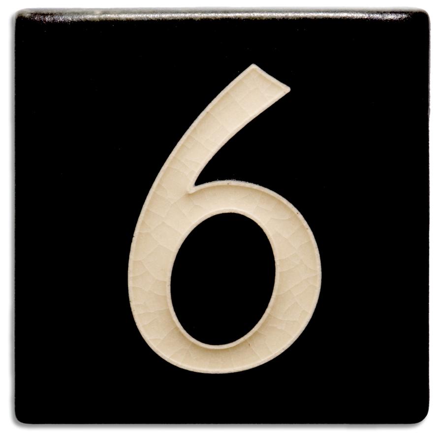 Black 4 inch Number Tile