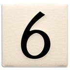 White 4 inch Number Tile