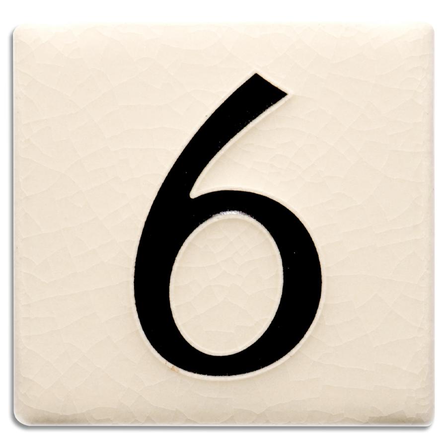 White 4 inch Number Tile