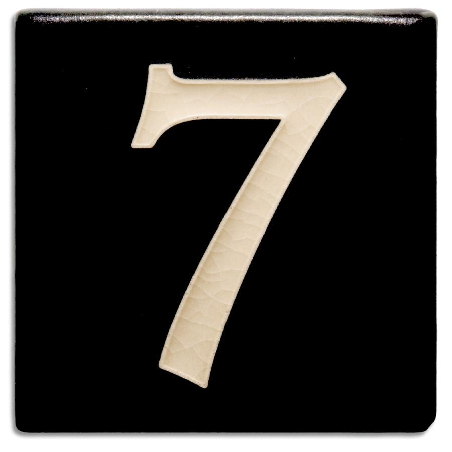 Black 4 inch Number Tile