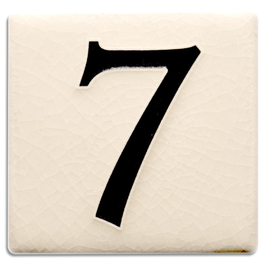 White 4 inch Number Tile