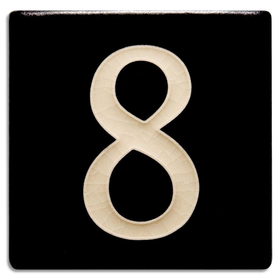Black 4 inch Number Tile