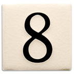 White 4 inch Number Tile
