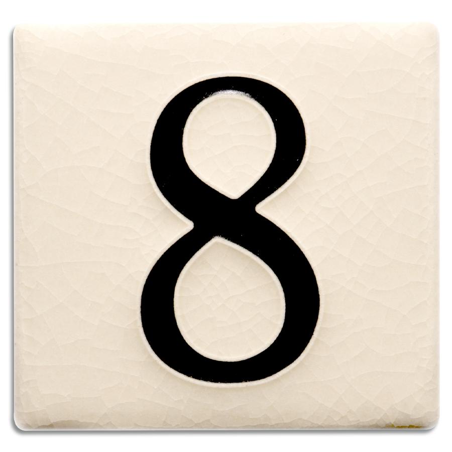 White 4 inch Number Tile