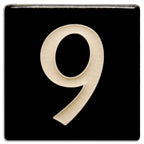 Black 4 inch Number Tile