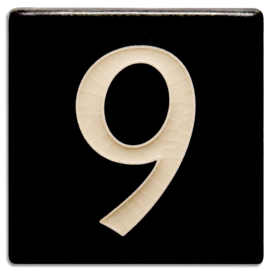 Black 4 inch Number Tile