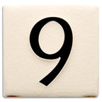White 4 inch Number Tile