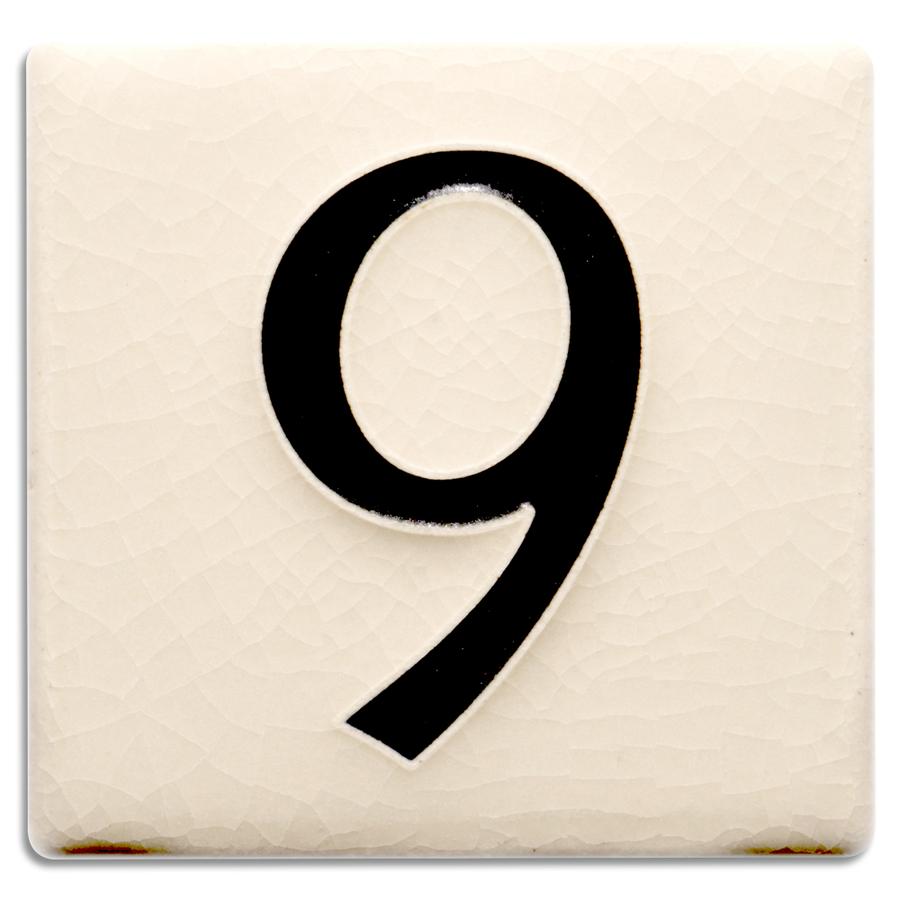 White 4 inch Number Tile