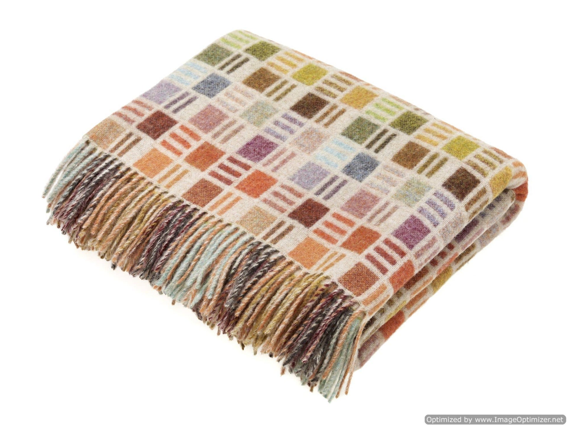Ribbon Multi-Beige Merino Lambswool Throw