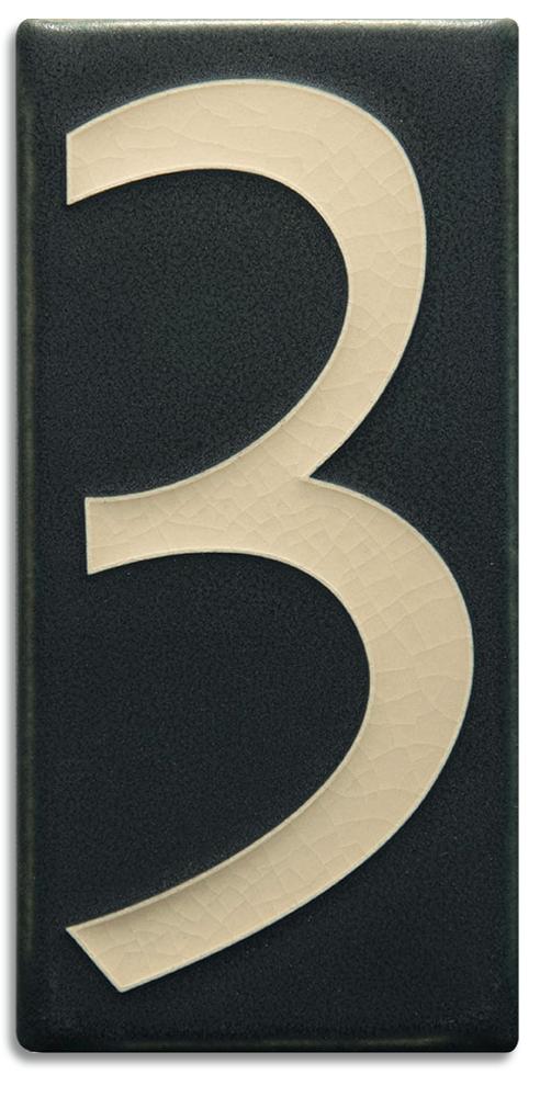 Black 8 inch Number Tile