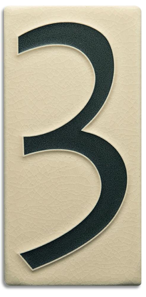 White 8 Inch Number Tile