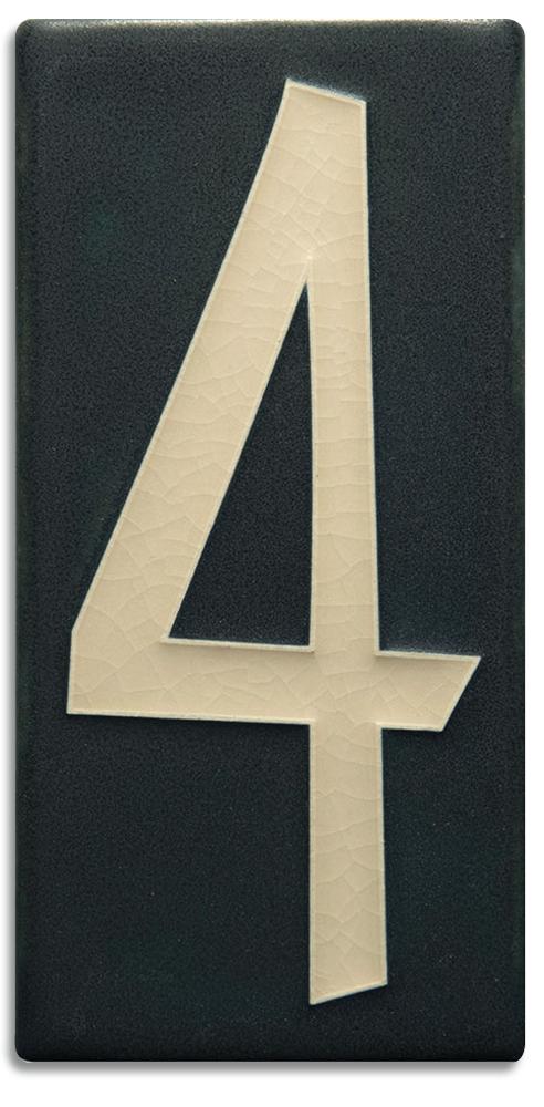 Black 8 inch Number Tile