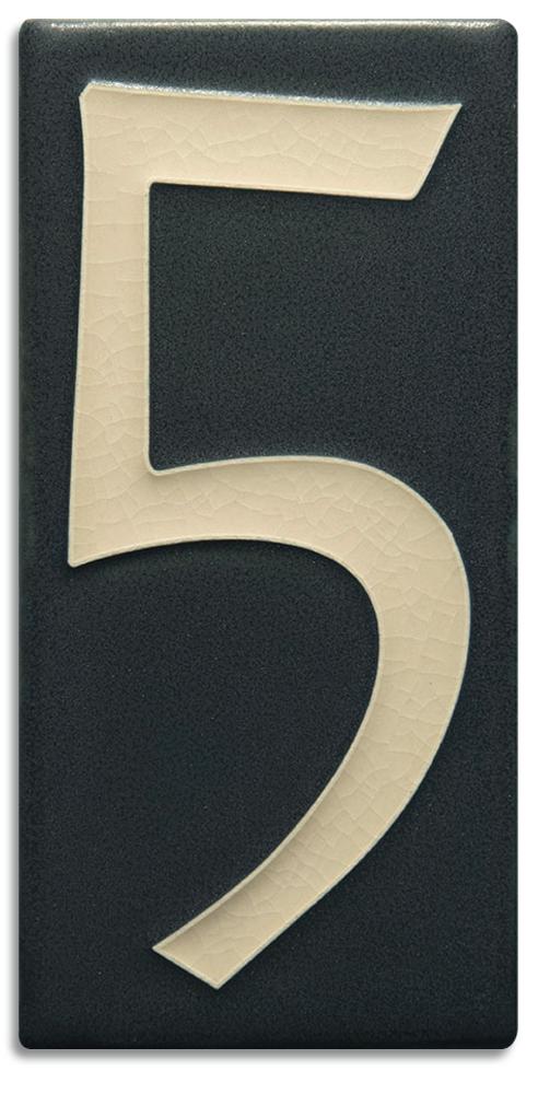 Black 8 inch Number Tile