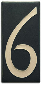 Black 8 inch Number Tile