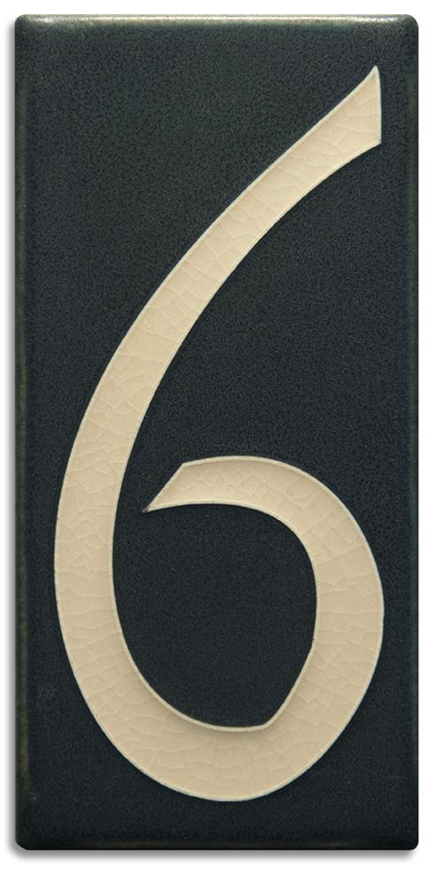 Black 8 inch Number Tile