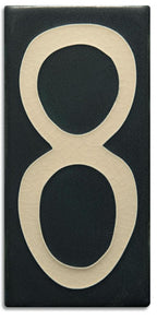 Black 8 inch Number Tile
