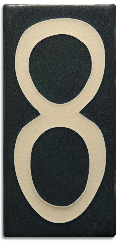 Black 8 inch Number Tile