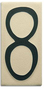 White 8 inch Number Tile