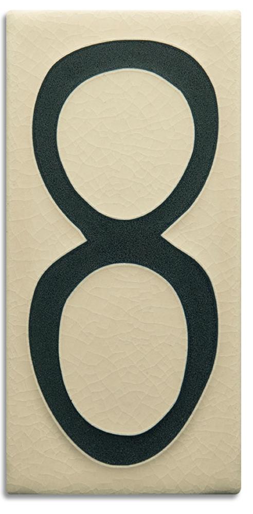 White 8 Inch Number Tile